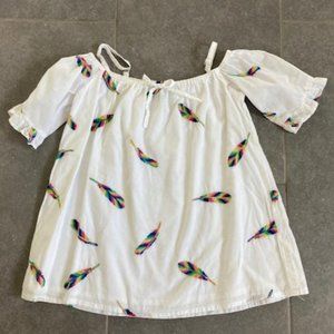 Elizabeth Cate Girls Embroidered Feather Dress
